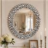 SHYFOY Specchio Rotondo da Parete Moderno Con Bordo di Gioielli in Cristallo | Lusso per Bagno, Lavabo, Soggiorno, Camera da Letto, Ingresso | 45x45 cm
