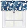 Koloqren Tenda mantovana con stampa di mare tempestoso, mezza finestra, 137 x 45,7 cm, tende corte con tasca per asta