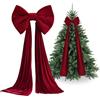 COSORO Fiocco di Velluto Rosso Bordeaux 40x200cm,Decorazione Natalizia per Albero | Design extra grande ed elegante.Velluto morbido e resistente. per albero di Natale,porta,camino,scala e decorazioni festive