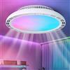 HARPER LIVING Ventilatore da soffitto con luci e telecomando, RGB 3CCT | Cambio di colore regolabile 3CCT (3000k-6500k). 3 velocità del ventilatore e timer a 2/4 ore, silenzioso per camera da letto
