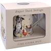 The Leonardo Collection Paper Shed Design Collie & Hens Tazza per casa e cucina, eleganti tazze in ceramica per tè e caffè, bel set di tazze per uomo e regali di compleanno per donne