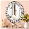 SHYFOY Specchio Rotondo da Parete Moderno con Bordo di Gioielli in Cristallo | Lusso Specchio Tondo per Bagno, Lavabo, Soggiorno, Camera da letto, Ingresso | 60x60 cm