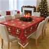 o-day Tovaglia Natalizia Rettangolare In Cotone o Poliestere - Tovaglie Natalizie Eleganti Da 6 12 18 Posti Antimacchia - Made in Italy (Rosso - Ghirlanda di Babbo Natale, 6 Posti - 140x180cm)