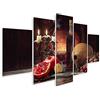 islandburner Quadro su tela Natura morta in stile rustico Frutta Melograni Uva Limone Tavolo di legno Vino Quadri Stampe Immagini Murale Decorazione da parete