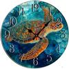 Horienteeon Orologio da parete a forma di tartaruga marina, in legno, silenzioso, senza ticchettio, orologio decorativo per soggiorno, cucina, casa, bagno, camera da letto, ufficio o scuola, rotondo