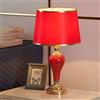 Mengjay E27 Ceramica Lampada da Tavolo,rosso Lampada da Comodino,Paralume in Tessuto Lampada da Scrivania con Interruttore a Cavo per camera da letto ufficio soggiorno illuminazione decorativa