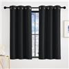 KGORGE Tende Corte per Finestre Oscuranti per Interni Curtains per Piccole Finestre Decorazione Tenda Termica con Anelli Camera da Letto 2 Pezzi L 90 x A 90 CM, Nero