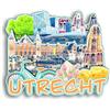 Quwsne Magnete da frigorifero Utrecht Paesi Bassi magnete da frigorifero souvenir da viaggio in città regali turistici 3D classici punti di riferimento artigianali fatti a mano decorazione per la casa