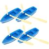 Ipetboom Set 4 Barche in Resina Stile Costiero, Mini Decorazione Tavolo | Doppio Remi in Legno, Mini Forme per Casa e Scenari Fotografici, Lavorazione Fine, Non Facile da Rompere