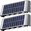 Vervevum Confezione da 2 luci da parete solari, luci a LED su e giù da 3000K per esterni, lampada da parete RGB impermeabile per piscina, patio, cortile, nero, solare per esterni