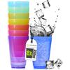 idea-station Bicchieri Plastica rigida lavabili 8 x 450 ml - colorati | Dura + Riutilizzabili + Infrangibili - Bicchiere Plastica grandi ideale per birra - riutilizzabile set Bicchieri Cocktail 0,4