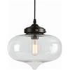 XIRYTU-H 27cm Lampada A Sospensione In Vetro Moderna Con Portalampada In Metallo Nero, Lampadario Da Soffitto Industriale Vintage E27, Per Isola Cucina Sala Da Pranzo Camera Da Letto Bar (Trasparente)