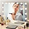 LIFEZEAL Specchio Trucco Hollywood con 15 Luci LED e Ingrandimento 10X | Specchiera da Tavolo e da Toeletta con Smart Touch, 3 Modalità di Luminosità, Musica Bluetooth, 58 x 48 cm