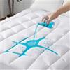 UNIKOME Cuscino per materasso intero impermeabile - Coprimaterasso completo trapuntato ergonomico, 5 strati protettivo per materasso lavabile e silenzioso con tasca profonda 30cm (Bianco, 90x200cm)