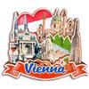 Quwsne Calamita per frigorifero Vienna Austria Magnete da frigorifero souvenir da viaggio in città regali turistici 3D classici punti di riferimento artigianali fatti a mano decorazione della casa