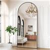 Vortisys Specchio a figura intera 180 × 75 cm, grande specchio ad arco con supporto | Cornice in alluminio e vetro temperato, specchio da terra e da parete per camera da letto, soggiorno e corridoio.