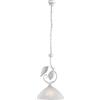 Belight Sospensione Classica Esse 1 Luce Ferro Battuto E Vetro Bianco E Argento
