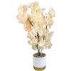 VKZ Pianta Artificiale con Fiori Rosa 45 cm in Vaso Decorativo, Fiori Finti Realistici per Interno ed Esterno, Decorazione Tavolo Soggiorno Ufficio Balcone Giardino,Beige