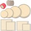 KARIDER Set da 8 Pezzi per Cestino all'Uncinetto, 3,8 mm Fondo in Legno per Cesto all'Uncinetto, Fondo in Legno per Uncinetto in 3 Forme per Borse Cesti e Decorazioni DIY