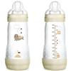 MAM Biberon Mate Anti-Colic A154, Biberon anti-coliche, brevettato, con tettarella 1 in silicone SkinsoftTM ultra morbido, per bambini a partire da 4 mesi, 320 ml, neutro, autosterilizzabile in 3 minuti