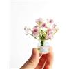 Xixieeu Set di fiori in miniatura in vaso, decorazione per casa delle bambole in scala 16 con dettagli realistici, piccole composizioni floreali per micro paesaggi, piattaforma del treno e accessori da
