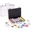 Dal Negro Set da Poker Professionale, 200 Fiches con Valore, Valigetta in Alluminio con Serratura, 2 Mazzi di Carte