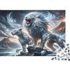 ZQXJNHPKRB Leone Bianco Mitico Puzzle 1000 Pezzi Carta per Adulti Scenario Fantasia Polare Relax Famiglia Decorazione Casa Regalo Attenzione 38x26cm/1000pcs