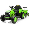 OPULENTHOME Trattore elettrico Bambino 12 V con Rimorchio Rimovibile E Telecomando | Trattore a pedali per bambini a 6 ruote con 2 x 35 W motori, musica, fari a LED,2 velocità,Veicolo All Terreno per 3 a 8 anni
