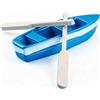 Ssmmam Set di mini barche a remi in legno blu con remi per giardino delle fate fai da te, decorazione per casa delle bambole con remi, modello canoa, statuette, accessori per casa delle bambole