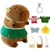 LEWBDF 9PCS Capybara Peluche Set, 23cm Peluche Capybara Bambola con Vestiti, Regali di Compleanno di Natale per Ragazzi Ragazze