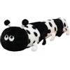 Xshelley Cuscino imbottito a forma di bruco, in peluche, 54 cm (nero) | Morbido peluche per ragazze e ragazzi, adatto per neonati, cuscino morbido