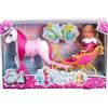 Simba Evi Love Princess Ride 105733701 - Bambola giocattolo da principessa con slitta invernale e cavallo, accessori principesse, 12 cm, dai 3 anni in su