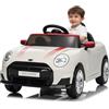 Garvee Mini Auto Elettrica per Bambini con Licenza Ufficiale 12V, Bianco | Telecomando a 2,4GHz Doppio motore LED Musica Cinture di sicurezza Doppie portiere