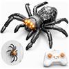 Rppiup Ragno Telecomandato, Arrampicata Parete Ghost Spider con Occhi LED Rossi, Ragno Realistico con Rotazione 360° e Occhi LED Rossi, Si Arrampica su Pareti e Pavimenti, Regalo Halloween Perfetto