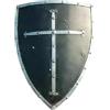 Generic Antico House Craft - Scudo medievale per cavaliere in acciaio, ferro, croce templare, scudo europeo crociato, costume cosplay SCA LARP Armatura scudo Halloween