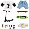 Generico Kit Skate Park - Monopattino Per Bambini, Giocattoli Per Pattinaggio Su | Dita, Mini Skateboard Professionali | Set Di Tastiera Interattiva Con Pantaloni Piccoli Per Regali Di Compleanno Per Bambini