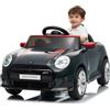 Garvee Mini Auto Elettrica per Bambini con Licenza Ufficiale 12V, Nero | Telecomando a 2,4GHz Doppio motore LED Musica Cinture di sicurezza Doppie portiere