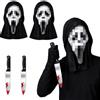Efymosce 2 PCS Ghostface Maschera, Maschera Scream, urlo Viso Fantasma Scary Movie Accessori Halloween Raccapricciante Cosplay Prop