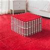 EUBSWA Tappetino per gattonare in peluche, 12 pezzi, 30 x 30 cm, in schiuma, per soggiorno, camera da letto, colore rosso