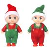 POPOYU Bambola d'elfo di Natale per ragazzi e ragazze, accessori di Natale, piccola bambola di elfo, Bambole per bambini, Tuta Rossa E Verde