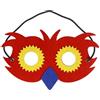 ibasenice Maschera Mezza Faccia a Forma di Gufo Rosso per Bambini e Adulti, Maschera Cosplay per Feste e Premi Scolastici
