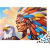 ZQXJNHPKRB Uomo Con Copricapo di Piume Puzzle per Adulti Puzzle 1000 Pezzi Carta Scena Aquila Testa Bianca Relax Concentrazione Regalo Casa 38x26cm/1000pcs