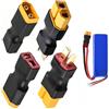 Vyksten Set di 4 adattatori compatibili con Deans T maschio a XT60, 2 maschi su XT60 femmina e 2 connettori femmina a XT60, per batteria RC Lipo ESC, aereo, auto, barca, modellismo, sistema di connessione