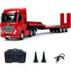 TOUCAN RC HOBBY Huina 9900 - Paranco in alluminio con telecomando, scala 1:64, con rimorchio a 3 assi, trazione integrale, cambio a 2 marce, gambe di supporto manuali e portellone posteriore
