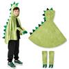 Festicy Costume dinosauro bambino per Halloween, mantello con artigli | Cappuccio verde con punte sulla schiena, un paio di maniche con unghie, chiusura a strappo, 6-8 anni