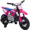AIYAPLAY Moto Elettrica per Bambini 3-8 Anni 12V Honda CRF 450R, Rosa | Batteria al Litio, Motorino Elettrico per Bambini con Sospensioni, Rotelle Rimovibili, 3-6 km/h Mini Moto, Max 30kg