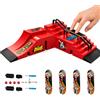 SGZIOO 2 Pezzi Finger Skateboard Ramp Set, Mini Skateboard da Dita con Rampa, Fingerboard Skate Park Accessori per Allenamento e Acrobazie, Colori casuali