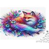 ZQXJNHPKRB Volpe Colorata Puzzle 1000 Pezzi Carta per Adulti Stile Fantasia Motivo Floreale Gioco di Puzzle 1000 Pezzi Relax Regalo Casa 38x26cm/1000pcs