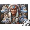 ZQXJNHPKRB Ritratto Capo Tribù Puzzle 1000 Pezzi Carta Adulti Branco Lupi Natura Gioco di Puzzle 1000 Pezzi Relax Famiglia Regalo Casa 38x26cm/1000pcs