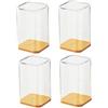 LeeQinersw 4 Pezzi Vetrina Espositiva Mobiletto per Action Figure Scaffale da Scrivania Teca per Collezionismo Scatola Trasparente con Design Modulare Adatto, Giallo